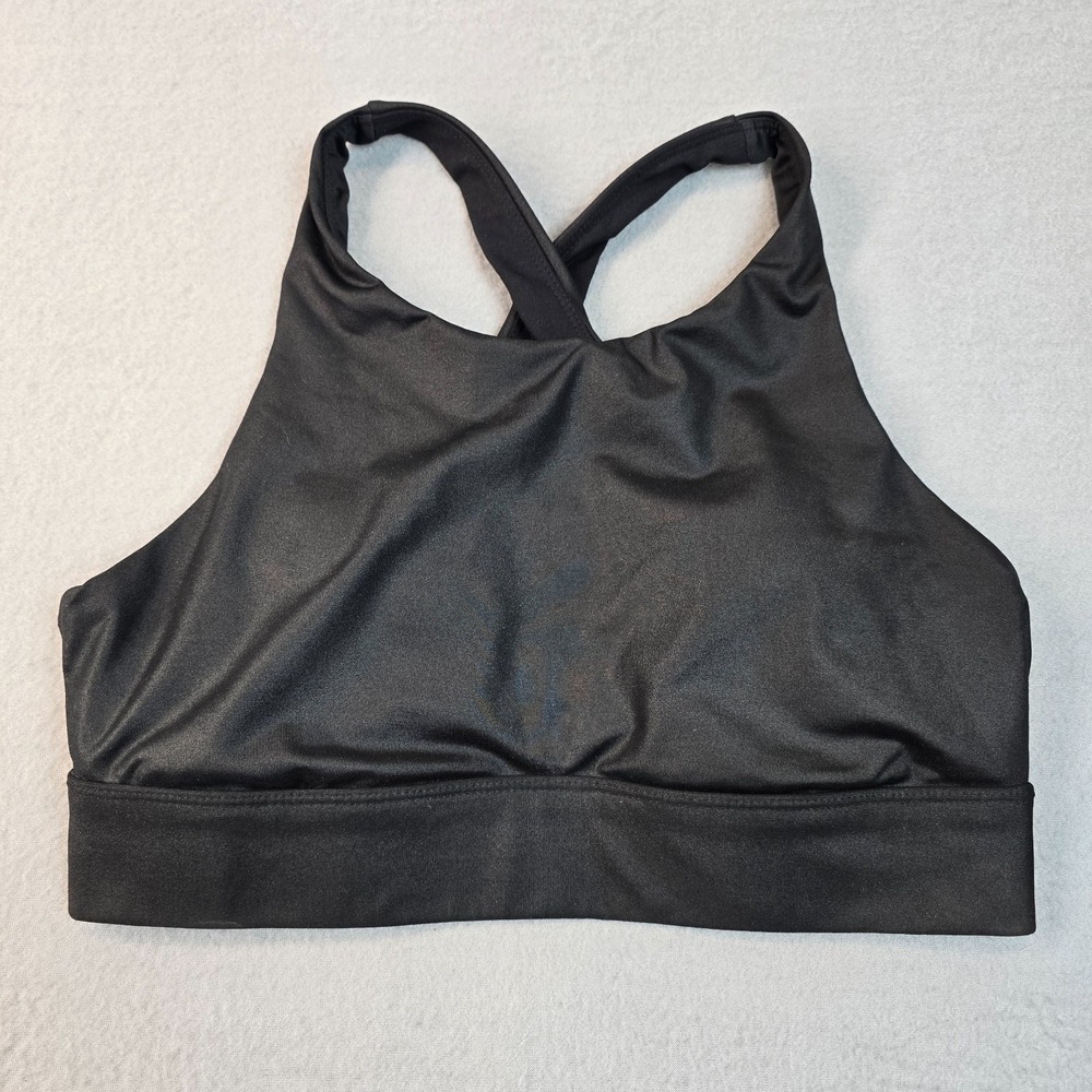 Fabletics Black Sports Bra Womens Small Medium Strappy Cross Back Medium Support - Picture 2 of 5